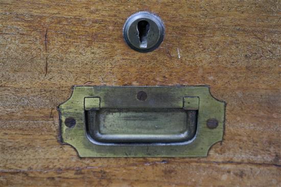 A 19th century mahogany military chest, W.100cm